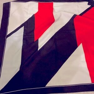 Leonardo Silk Scarf Black Red Grey